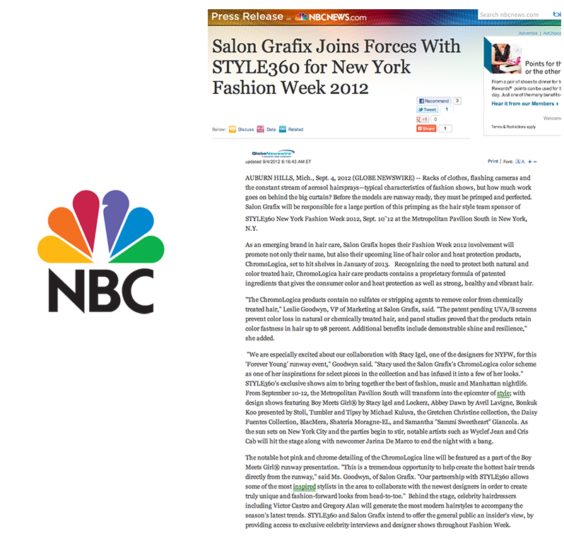 NBC News: Salon Grafix with Tumbler and Tipsy by Michael Kuluva at New York Fashion Week