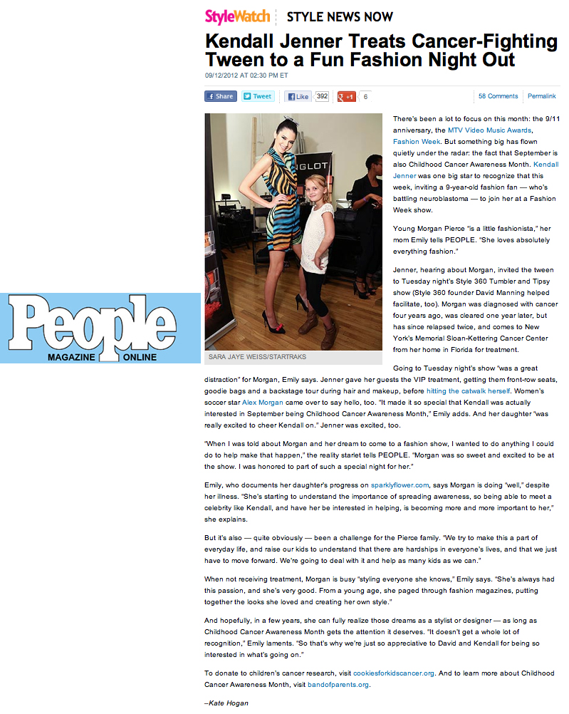 People Magazine featuring Kendall Jenner at Tumbler and Tipsy by Michael Kuluva NYC Fashion Week